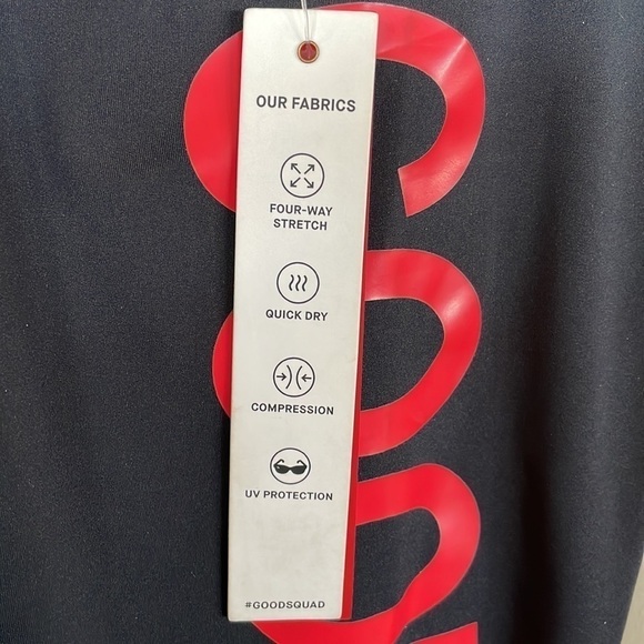 Brand New Good American Performance Black w/ Red Stretch Compression Leggings - Picture 9 of 15